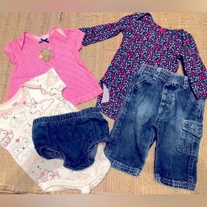 Baby girl bundle sz 0-3 mos. Mix/match